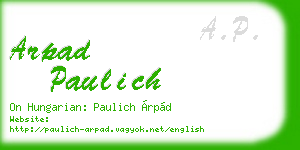 arpad paulich business card